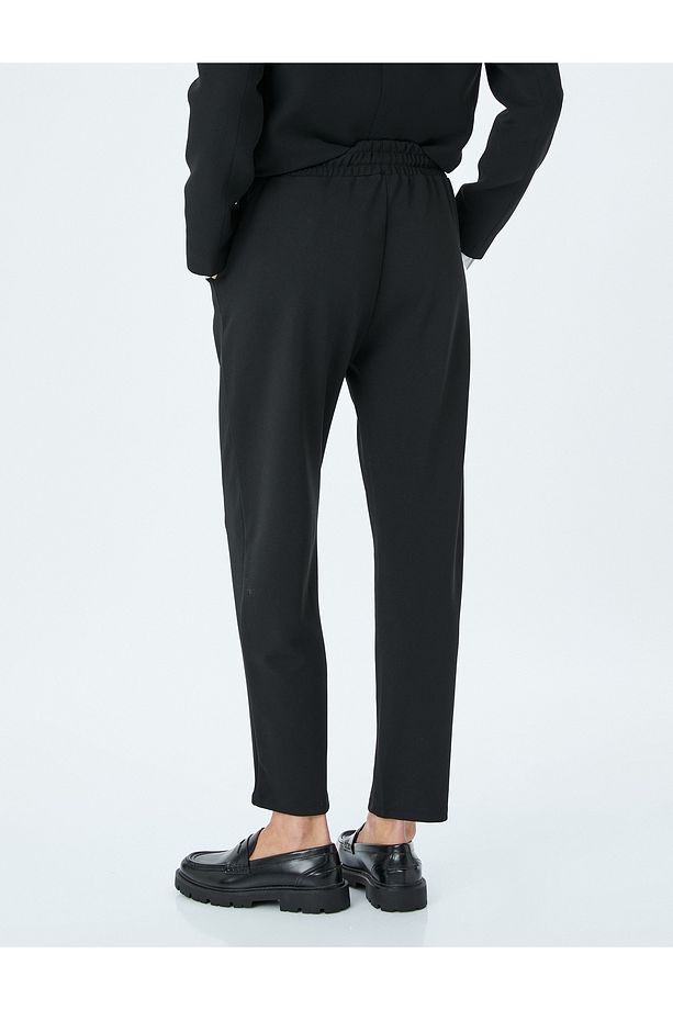 Krep Scuba Kumaş Beli Lastikli Cepli Eşofman Pantolon - 4