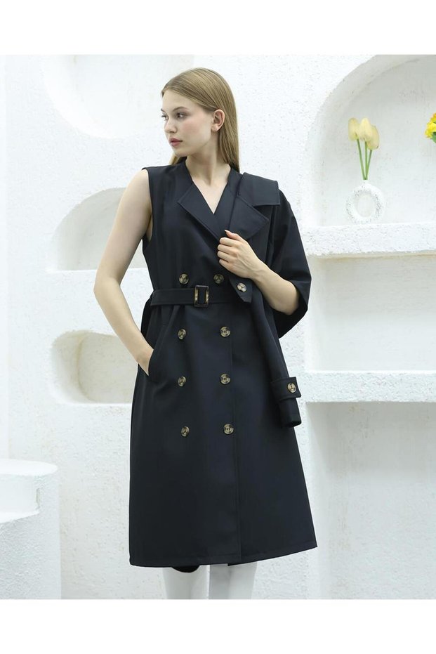 Double Waterproof Bondit Trench Coat Black