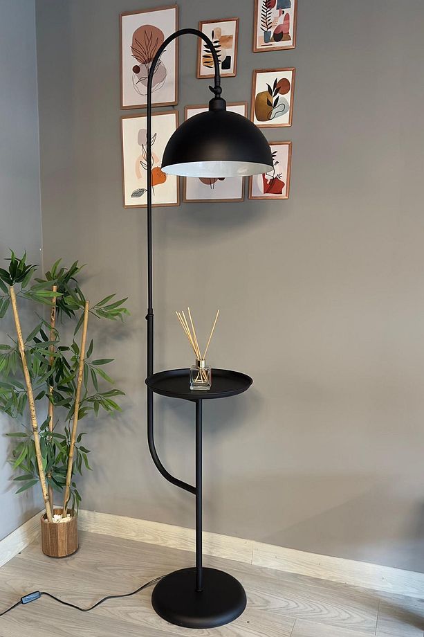 Siyah Lambader Hareketli Başlık Sehpalı Modern Dekoratif Metal Oturma Odası Çalışma Odası - 6
