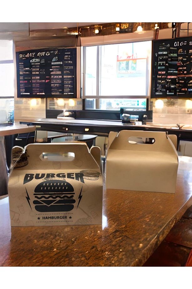 Hamburger Taşıma Kutusu Baskılı 200 Adet - 1