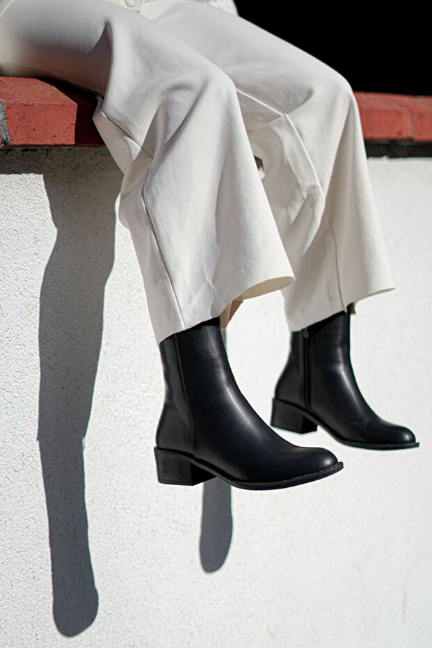Women's Classic Side Zipper Casual Boots Safina Black
