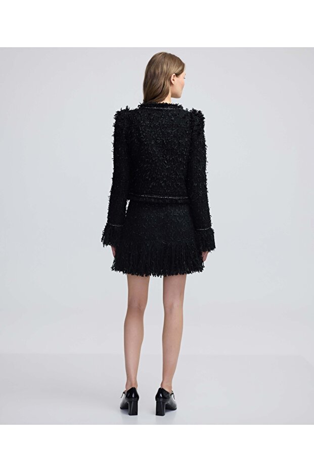 Püsküllü tüvit ceket - 6