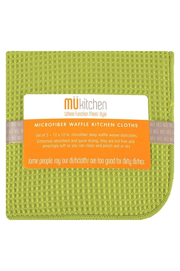 3-Piece Quick Drying Microfiber Waffle Kitchen Towel Set - 1
