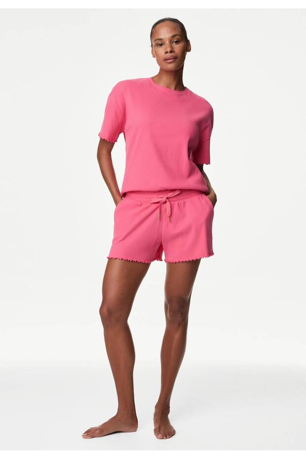 Regular Fit Fitilli Şort Pijama Altı - 1