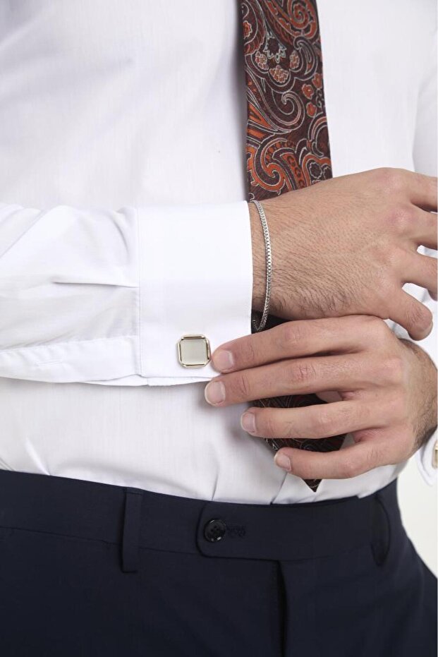 Tile Shawl Pattern Tie Handkerchief Cufflink Gift Set - 3