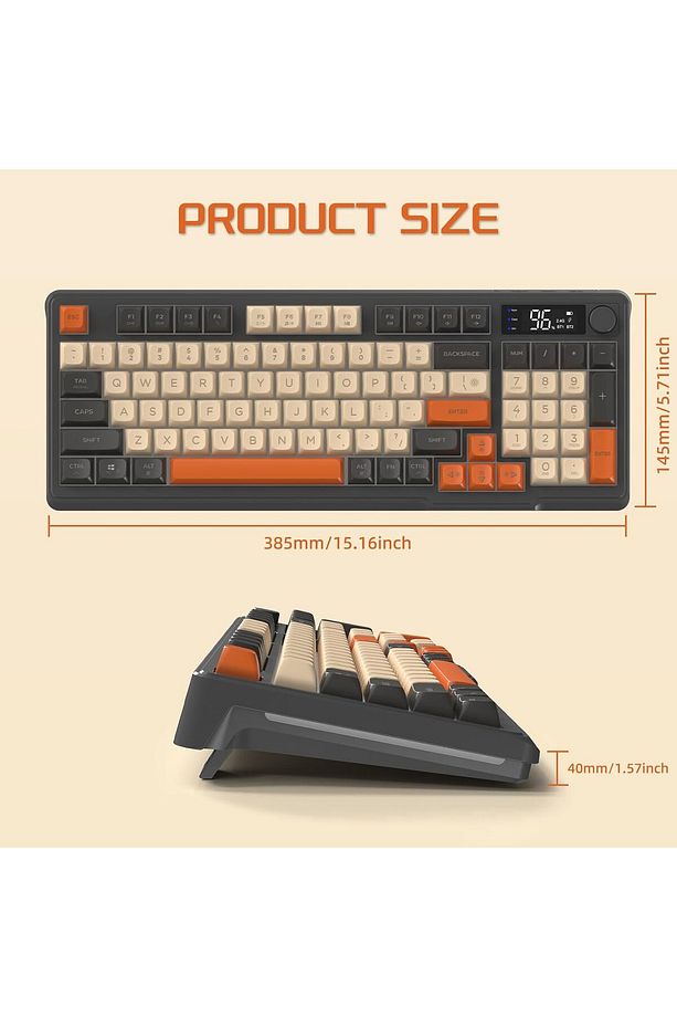 Freewolf M96 2.4g Bt5.0 Çift Bağlantılı Tft Led Ekranlı Reinbow Gaming Oyuncu Klavye - 8