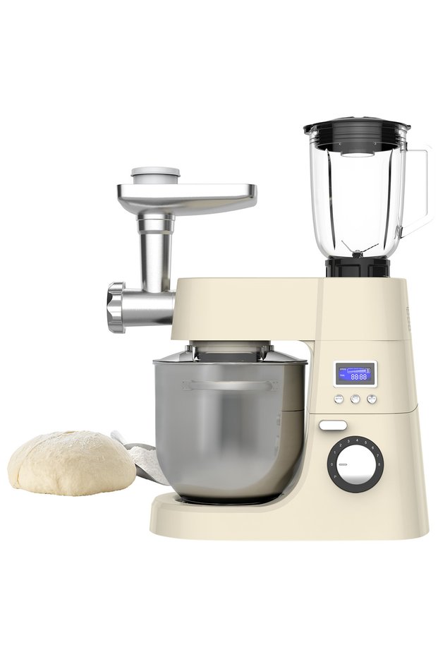 Titanium Mixer, 1800 Watts, 6.5 Liters, 4 Functions, 8 Speeds - Beige