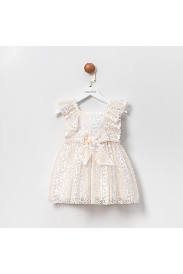 Sandy Bow Ruffled Lace Girl's Dress 2-3-4-5 Years