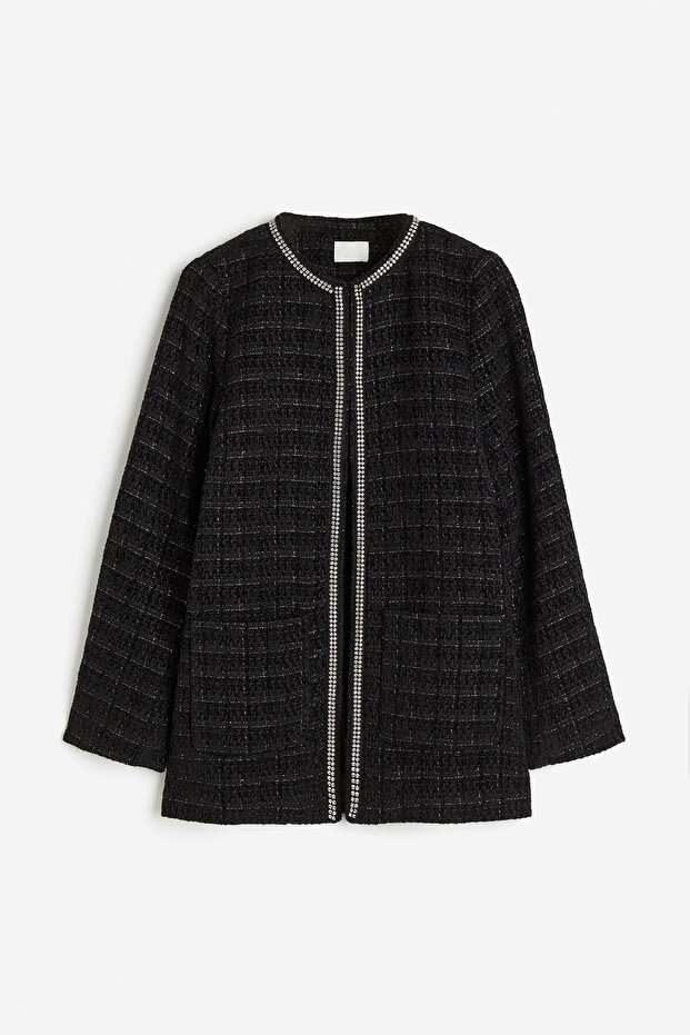 Suni Elmas Şeritli Ceket - 1