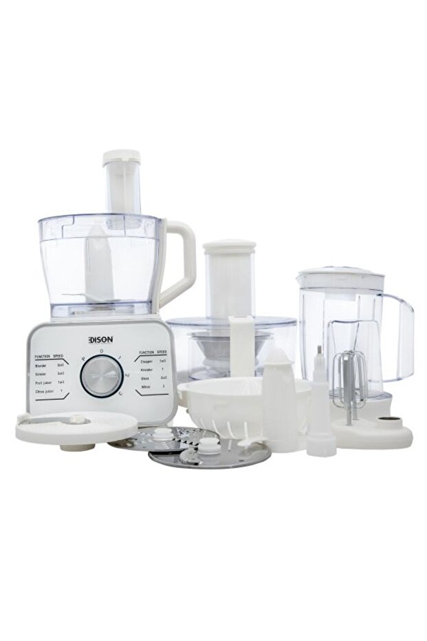 معالج طعام متعدد الوظائف باللون الأبيض بقوة 1100 واط - 1