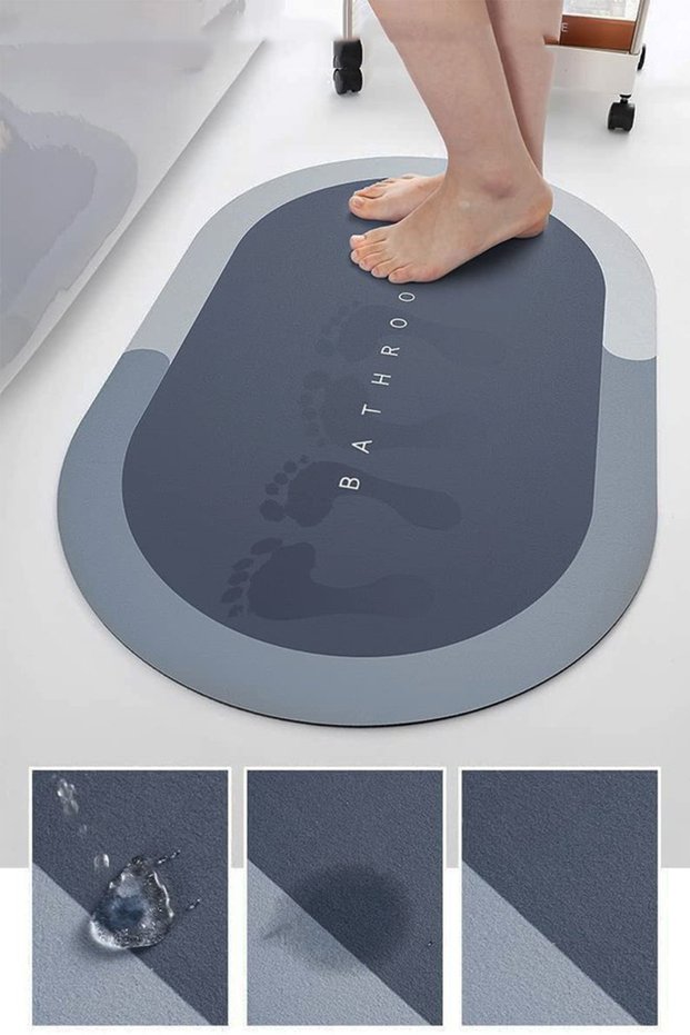 58X38 cm Water Absorbing and Water Drawing Mat - for Exterior Door Front, Bathroom and Shower