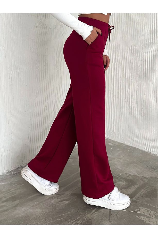 Şardonlu Modal Eşofman Altı-geniş Paça Eşofman Altı - 3