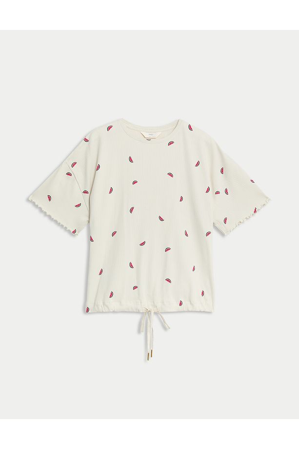 Regular Fit Kısa Kollu Pijama Üstü - 4