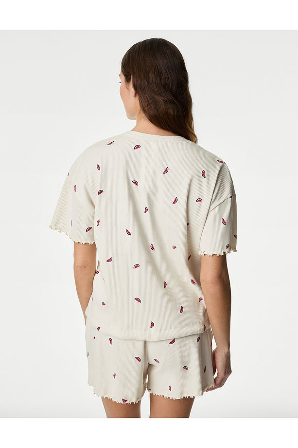 Regular Fit Kısa Kollu Pijama Üstü - 3