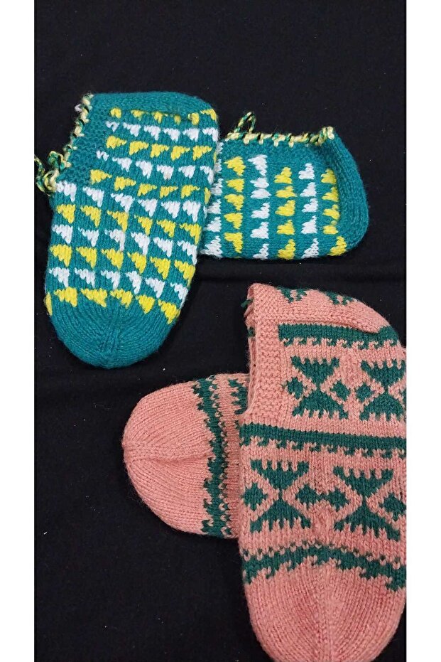 2 Pieces of Hand Knitted Five-Skewer Shoes/Handmade Booties/Dowry Booties/Knitting/Home Booties/Handmade
