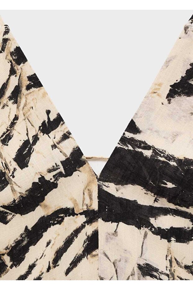 Leopar Desenli Uzun Elbise - 8