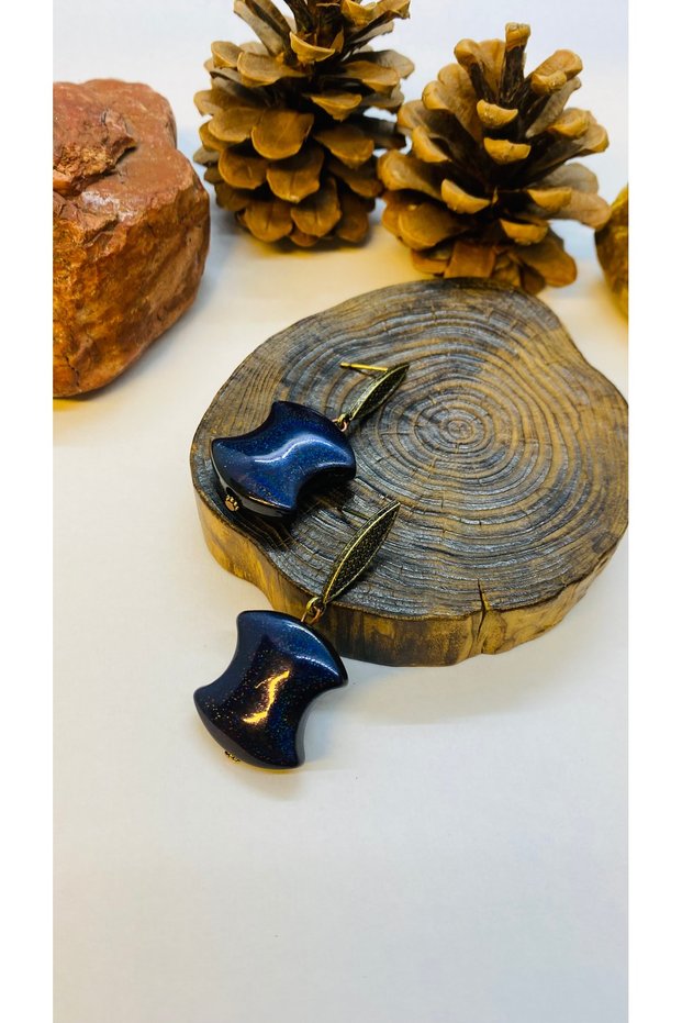 Handmade Brass Clip on Alicrylic Earrings