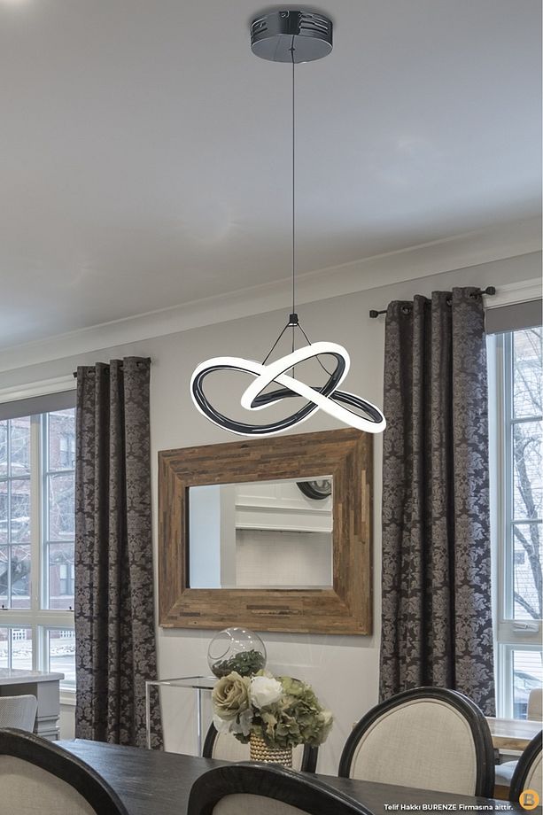 Modern Tekli Sarkıt Power Led Avize Antrasit Beyaz Işık Ledli Avize - 2
