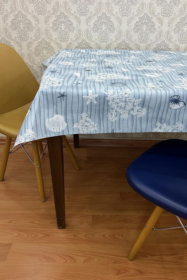 Pvc elyaf tabanlı Silinebilir Muşamba Masa Örtüsü_Deniz_1227 - 2