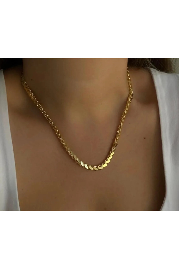 Paslanmaz Çelik Pullu Arpa Zincir Kolye Çelik Pullu Halep Zinciri - 2