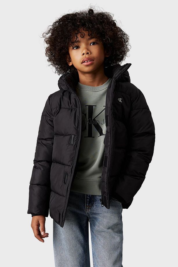 Regular Fit Kapüşonlu Logolu Şişme Mont IB0IB01276BEH Çocuk MONT IB0IB01276 BEH - 1