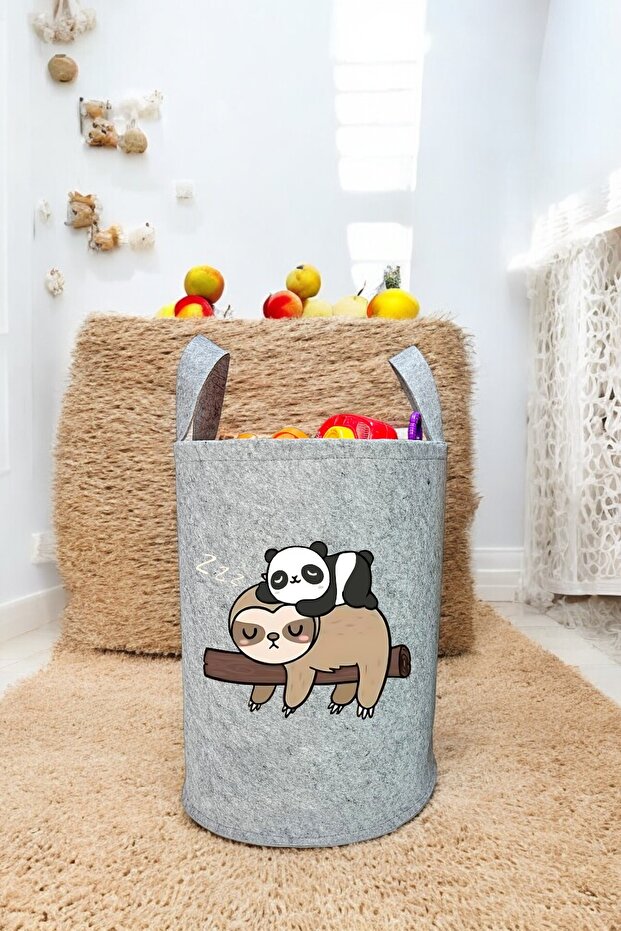 Unisex Lazy Panda Doll Kids Room Organizer Storage Box Toy Dirty Basket 40X35Cm