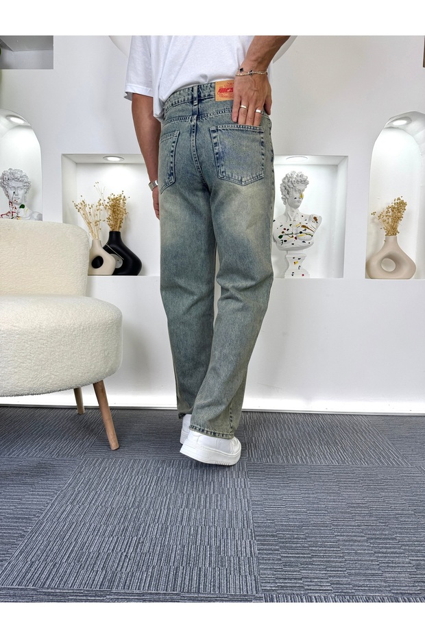 Yeşil Yıkamalı GG Regular Jean - 6