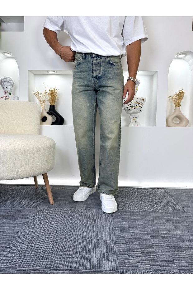 Yeşil Yıkamalı GG Regular Jean - 1