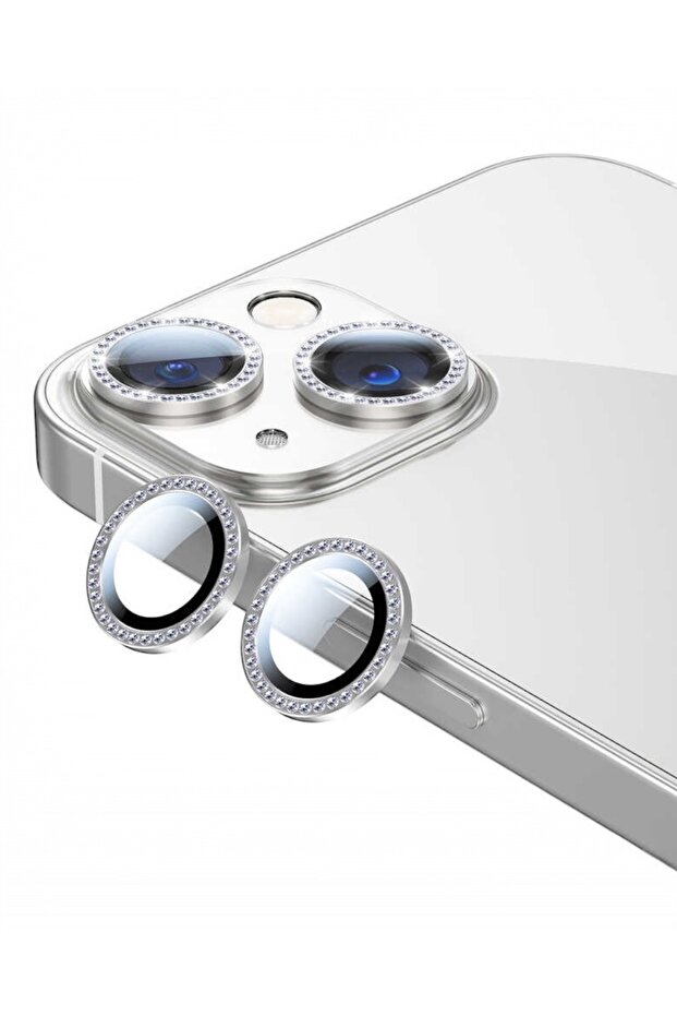 واقي عدسة الكاميرا الحجري اللامع المتوافق مع iPhone 13 - 13 Mini