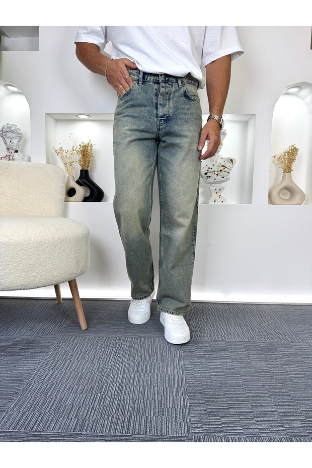 Yeşil Yıkamalı GG Regular Jean - 3
