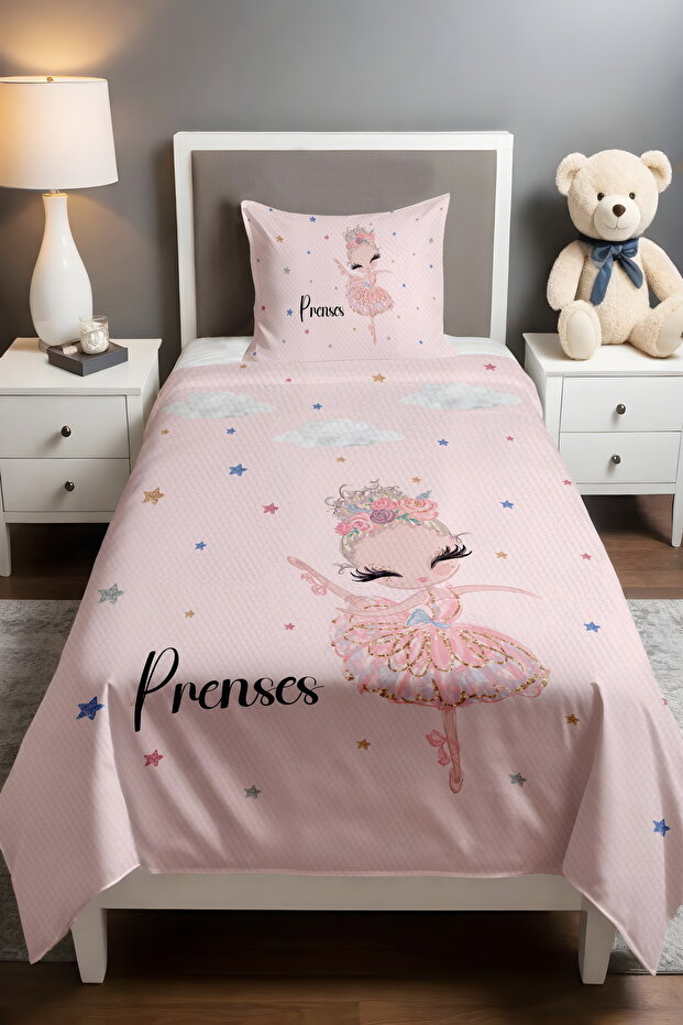 Princess Ballerina Patterned Single Baby Child Pique Set