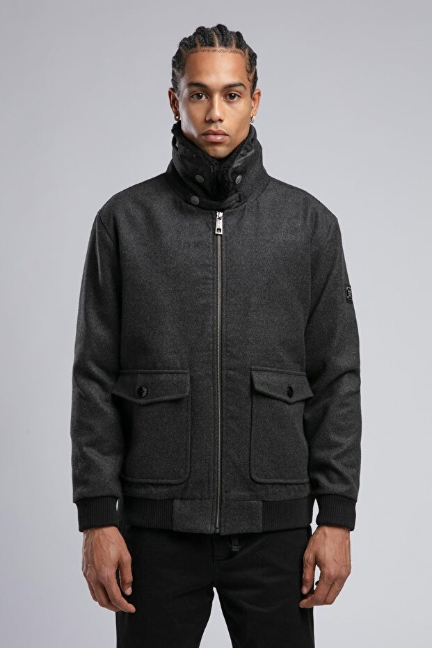 Bert Erkek Mont Antrasit - 4