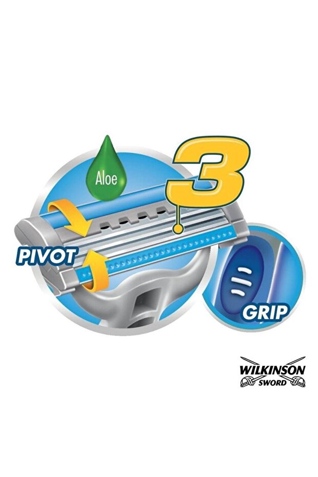 Wilkinson Extra 3 Essentials Men's Disposable Razor Blade 3 Pieces - 4