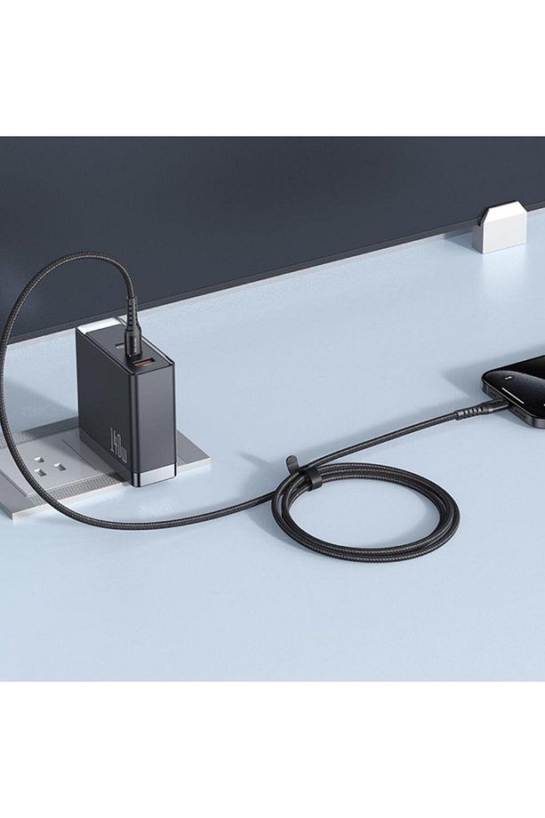 CA-5641 60W 3A Type-C To Type-C Şarj ve Data Kablosu Siyah 1M - 7