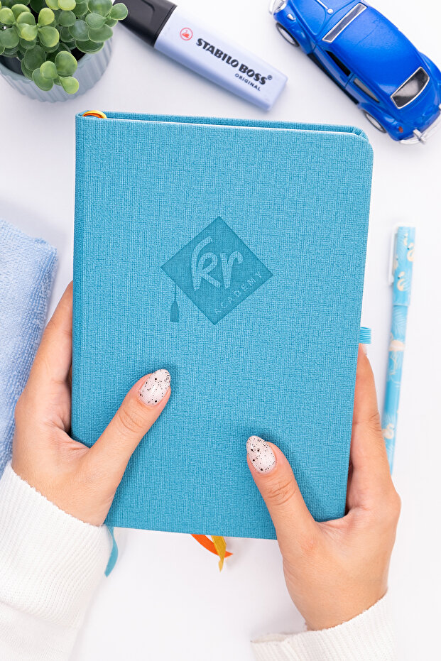 Kr Academy English Timeless Planner Agenda - Turquoise (Mini Notepad + Sticker Gift)