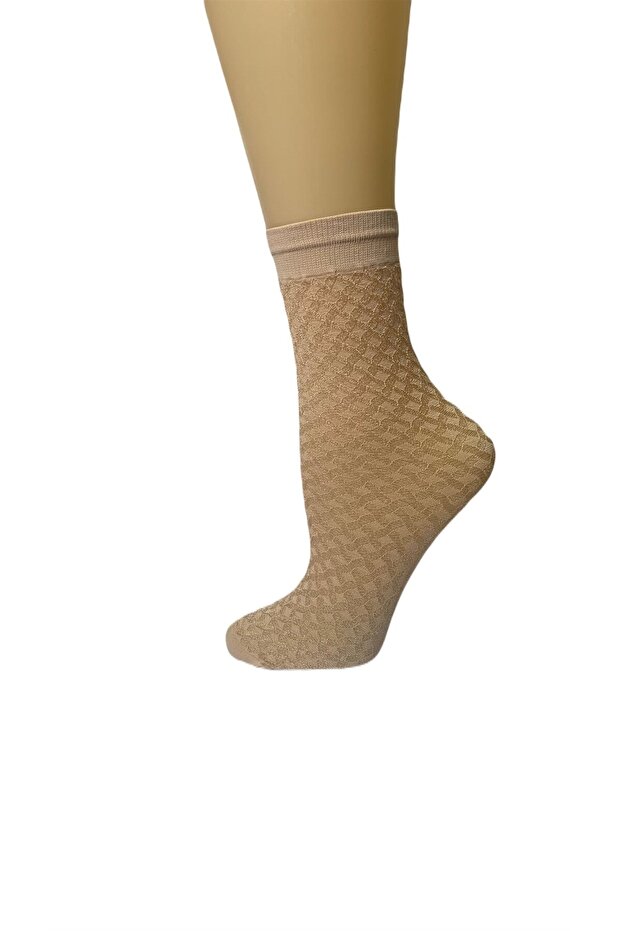 جوارب نسائية منقوشة على شكل قرص العسل - 1