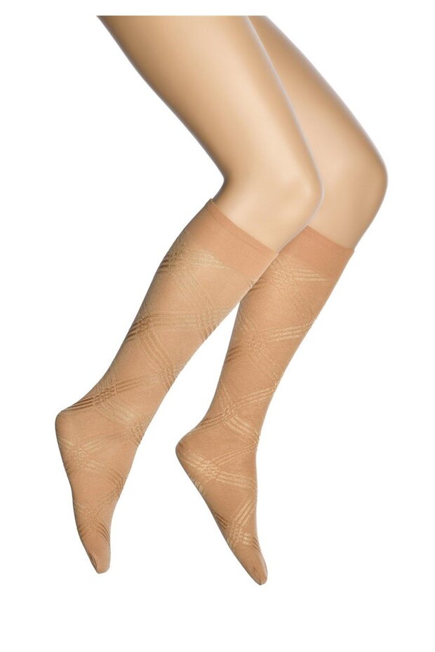 Island Patterned Micro Knee-Length Women's Socks