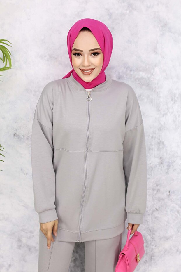 Gray 3344 Model Zippered Double Set - 2