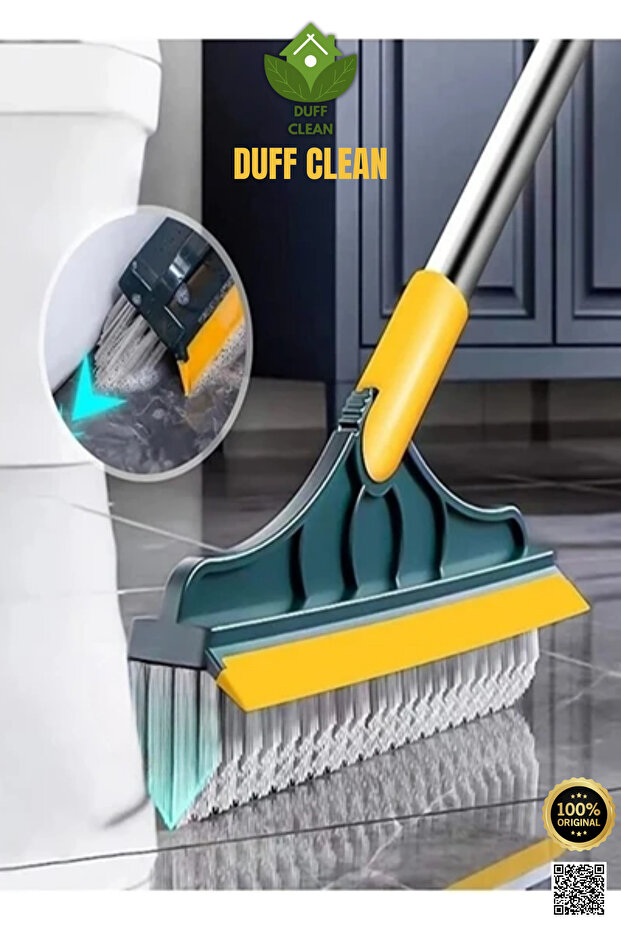 V-shape Cleaning Brush Floor Scrub Magic Broom With Long Handle And Squeegee Double Brush - 1