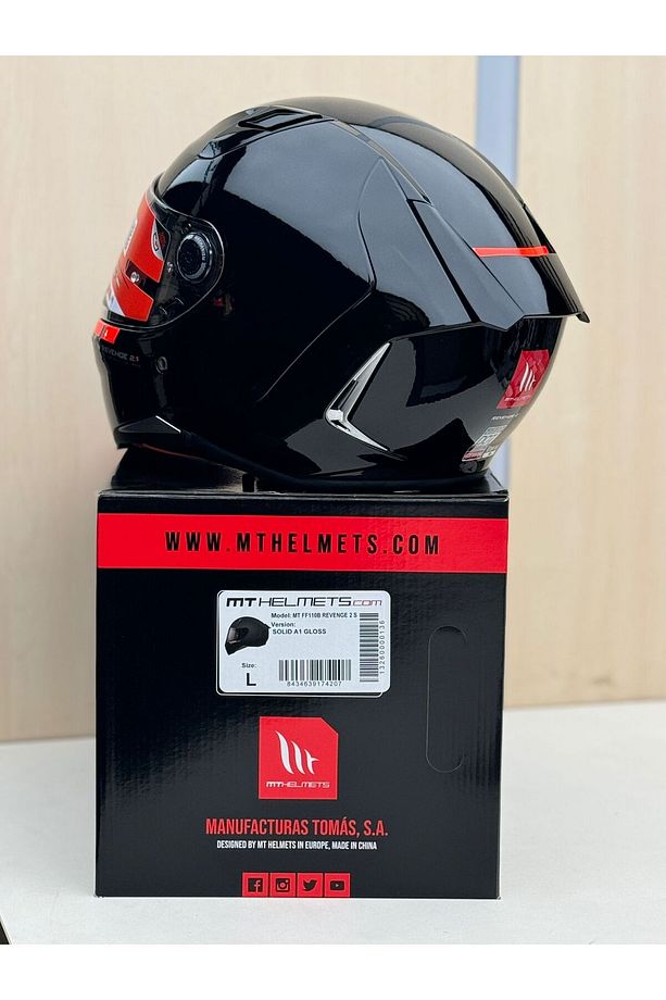 Revenge 2 Solıd A11 Gloss Black Şeffaf Vizörlü Kask - 6