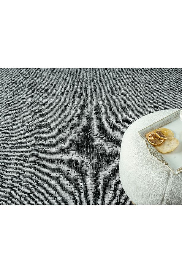 Aura Pixel Grey- Pamuk Tabanlı Yıkanılabilir Şönil Kilim - 6