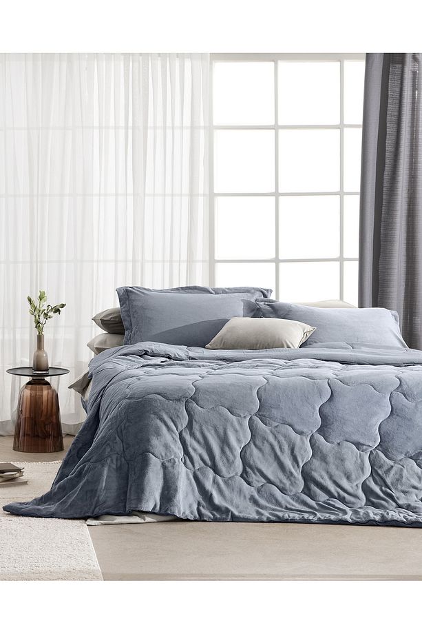 Kaira Tek Kişilik Comforter Set - İndigo - 1