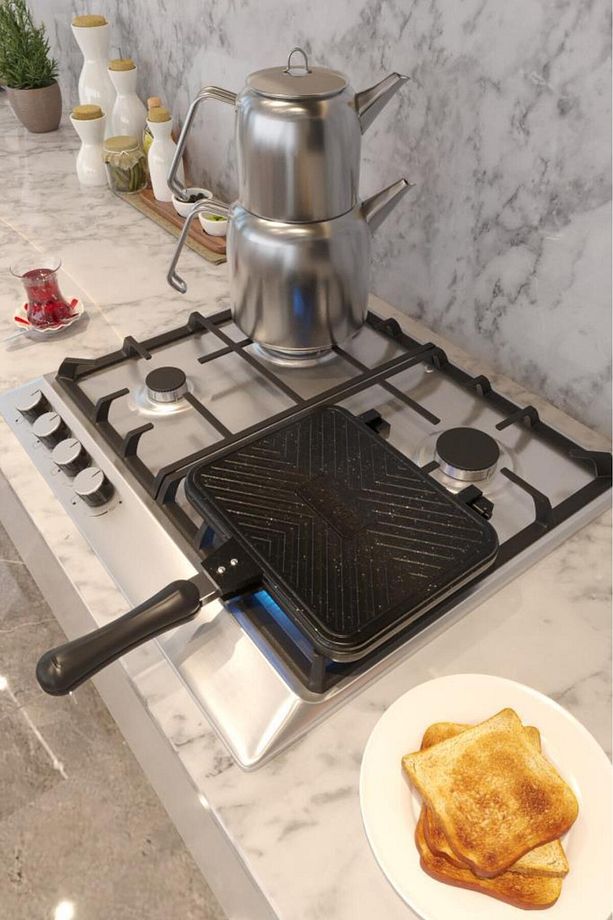 Usta Tostçu Granit Döküm Ocak Üstü El Tost Makinesi St-101 - 6