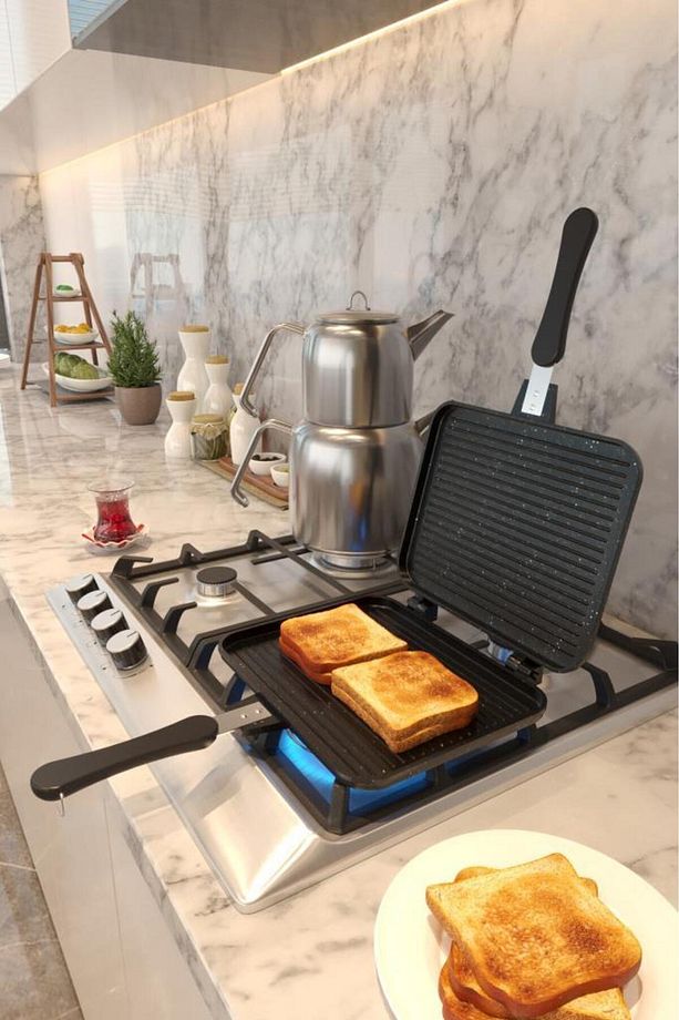 Usta Tostçu Granit Döküm Ocak Üstü El Tost Makinesi St-101 - 5