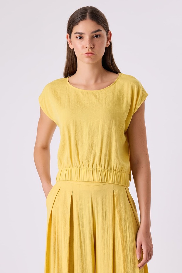 Kolsuz keten bluz - 1