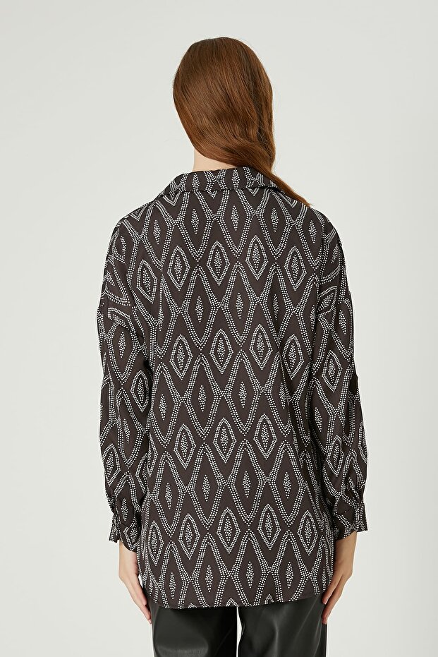 Grafik desenli gömlek - 3