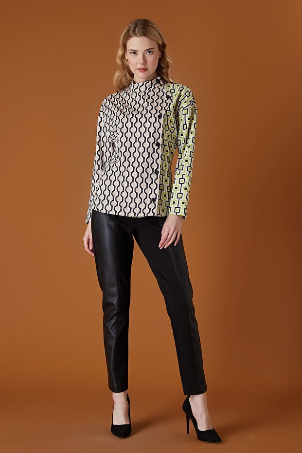 Grafik desenli gömlek - 2