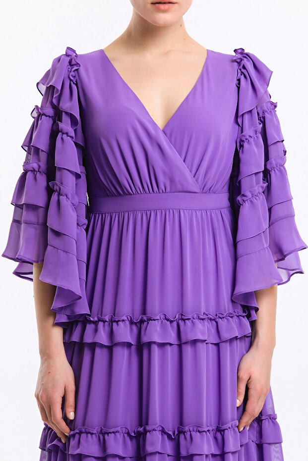 Uzun Şifon Elbise - 4