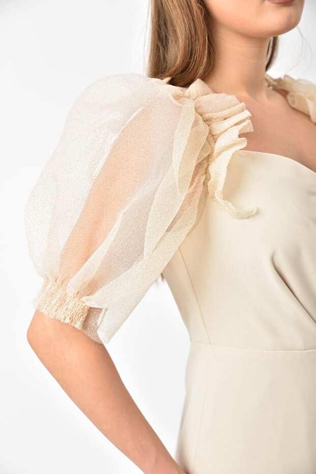 Balon Kollu Elbise - 5