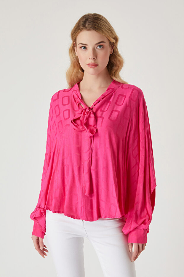 Oversize Viskon Ipek Bluz - 4